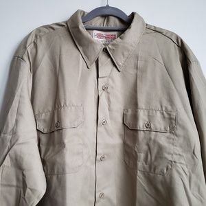 Dickies Button Up Khaki Work Shirt